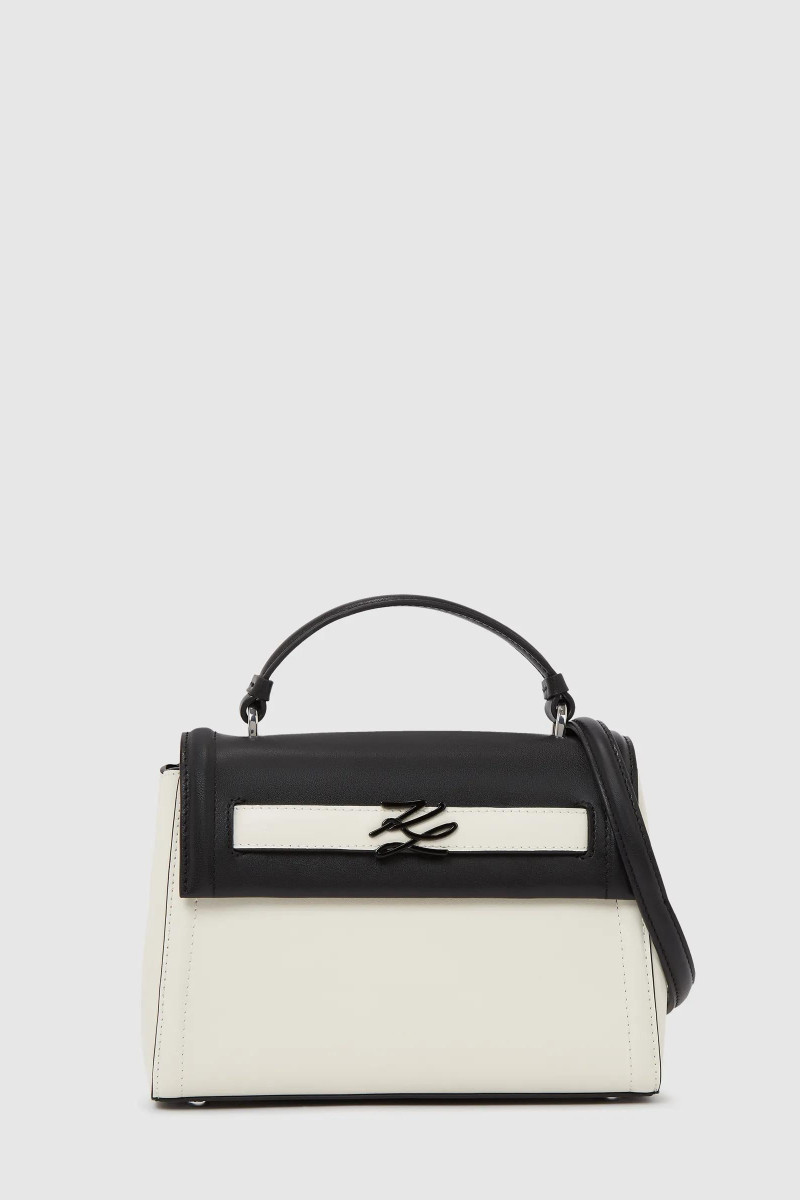 Kabelka Karl Lagerfeld K/Autograph Sm Toph Clrblock Black/White