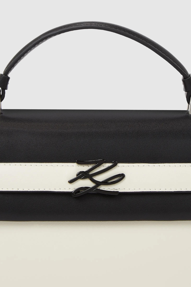 Kabelka Karl Lagerfeld K/Autograph Sm Toph Clrblock Black/White