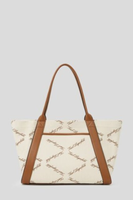 Kabelka Karl Lagerfeld K/Ville Md Tote Emb Canvas Natural Canvas Tan