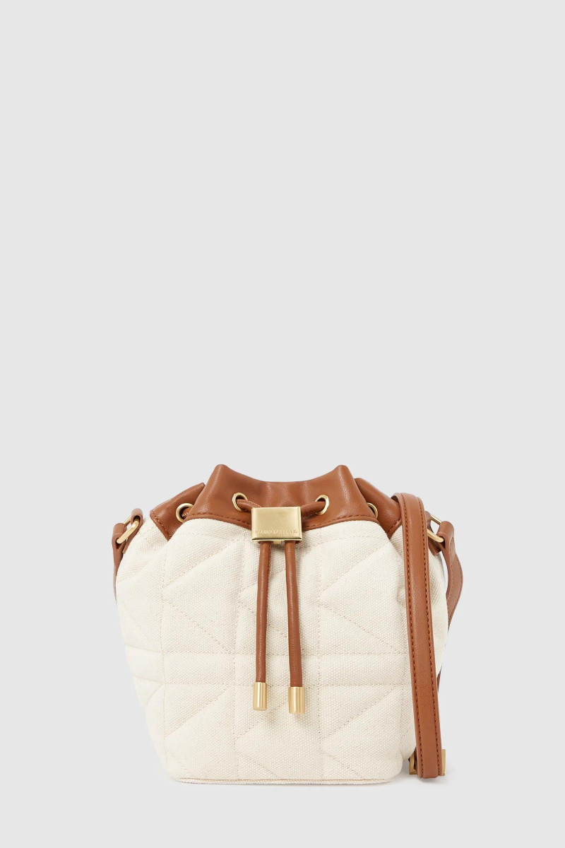 Kabelka Karl Lagerfeld Kl X Av Kuilt Bucket Canvas Natural