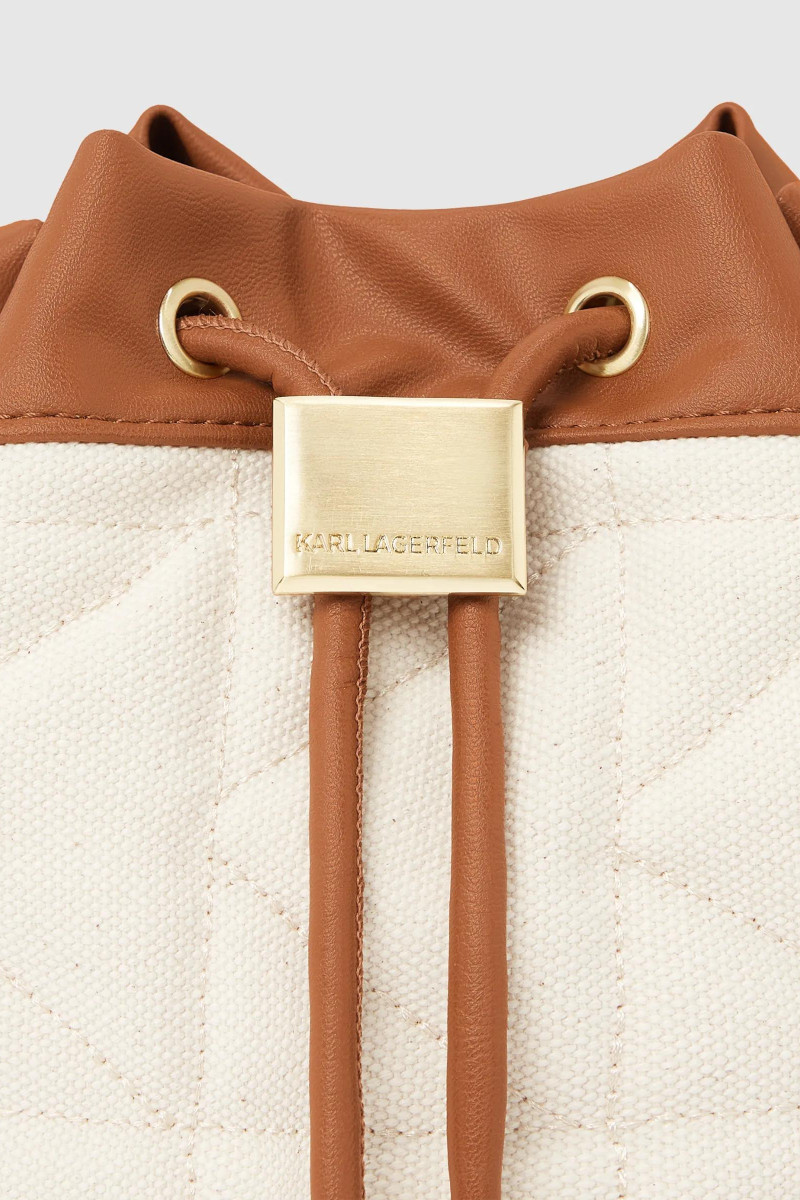 Kabelka Karl Lagerfeld Kl X Av Kuilt Bucket Canvas Natural