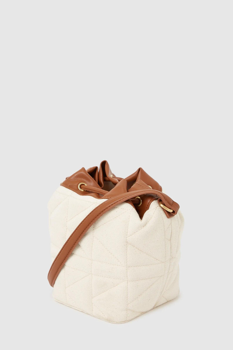 Kabelka Karl Lagerfeld Kl X Av Kuilt Bucket Canvas Natural