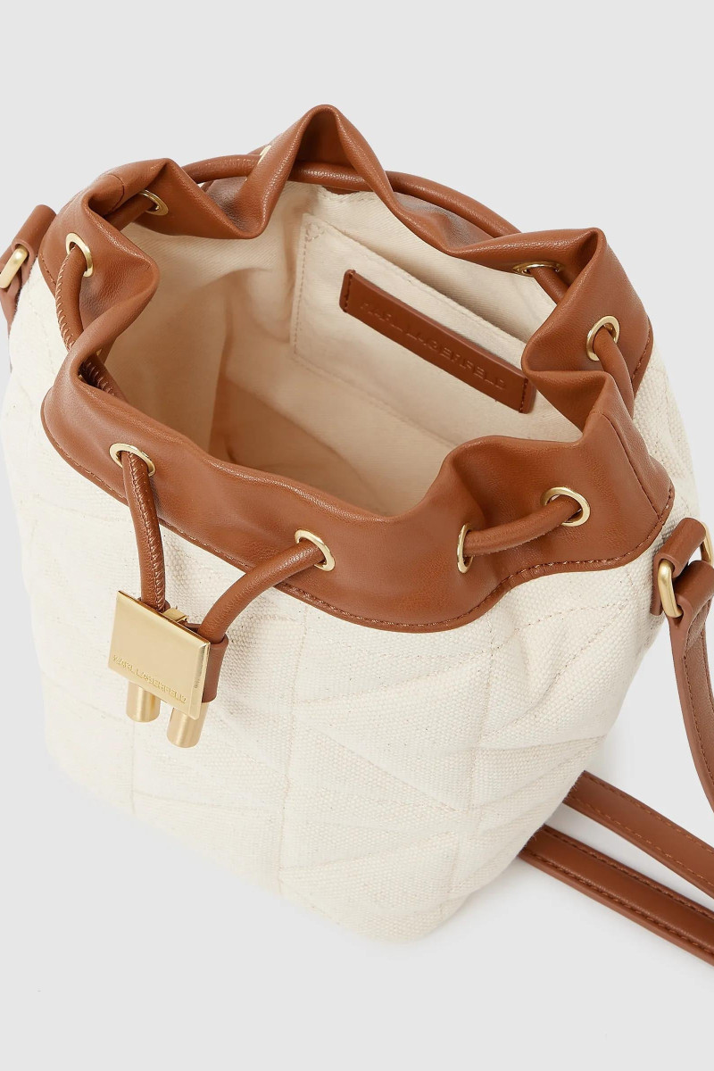 Kabelka Karl Lagerfeld Kl X Av Kuilt Bucket Canvas Natural