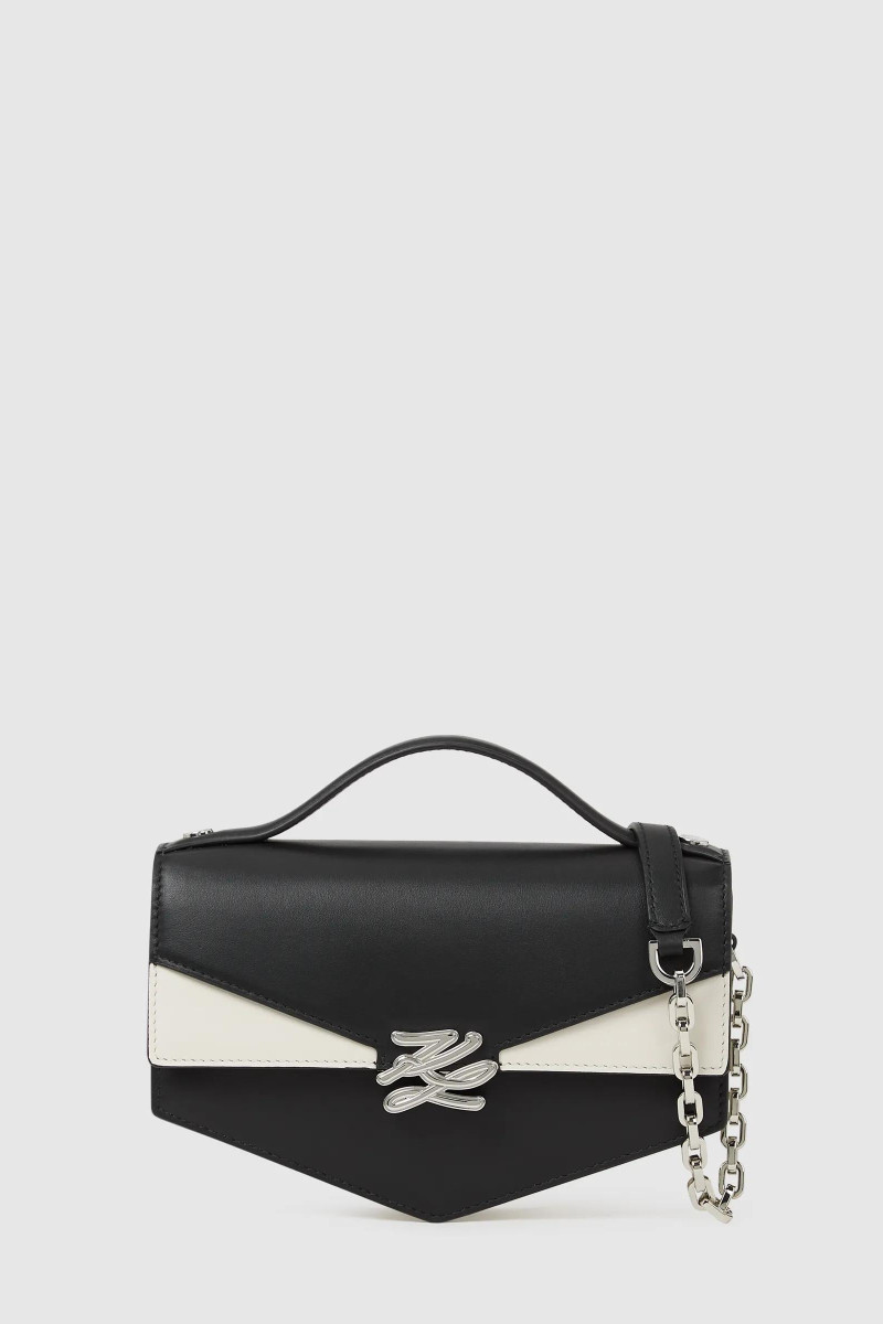 Kabelka Karl Lagerfeld K/Studio Autograph Sm Cb Bl/Wh Black/White