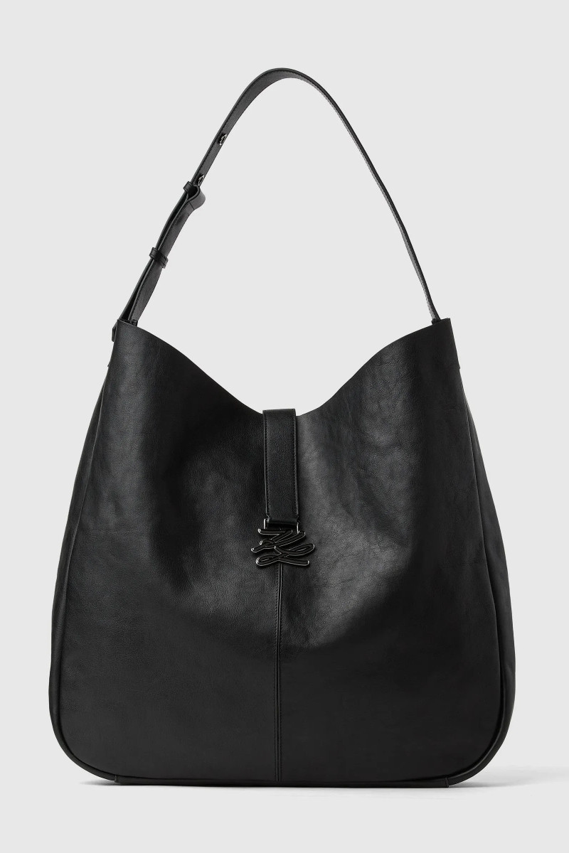 Kabelka Karl Lagerfeld K/Autograph Swing Xl Hobo Black-Gunmetal