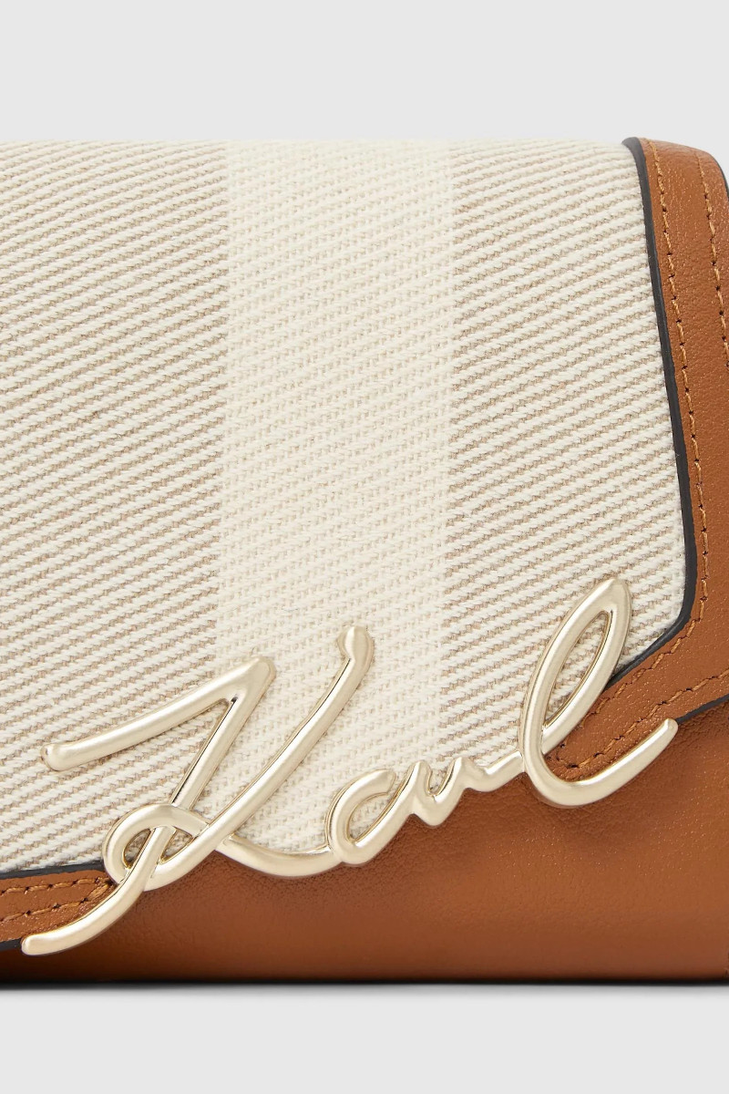 Kabelka Karl Lagerfeld K/Signature Mini Cb Herr Cnv Natural Canvas Tan
