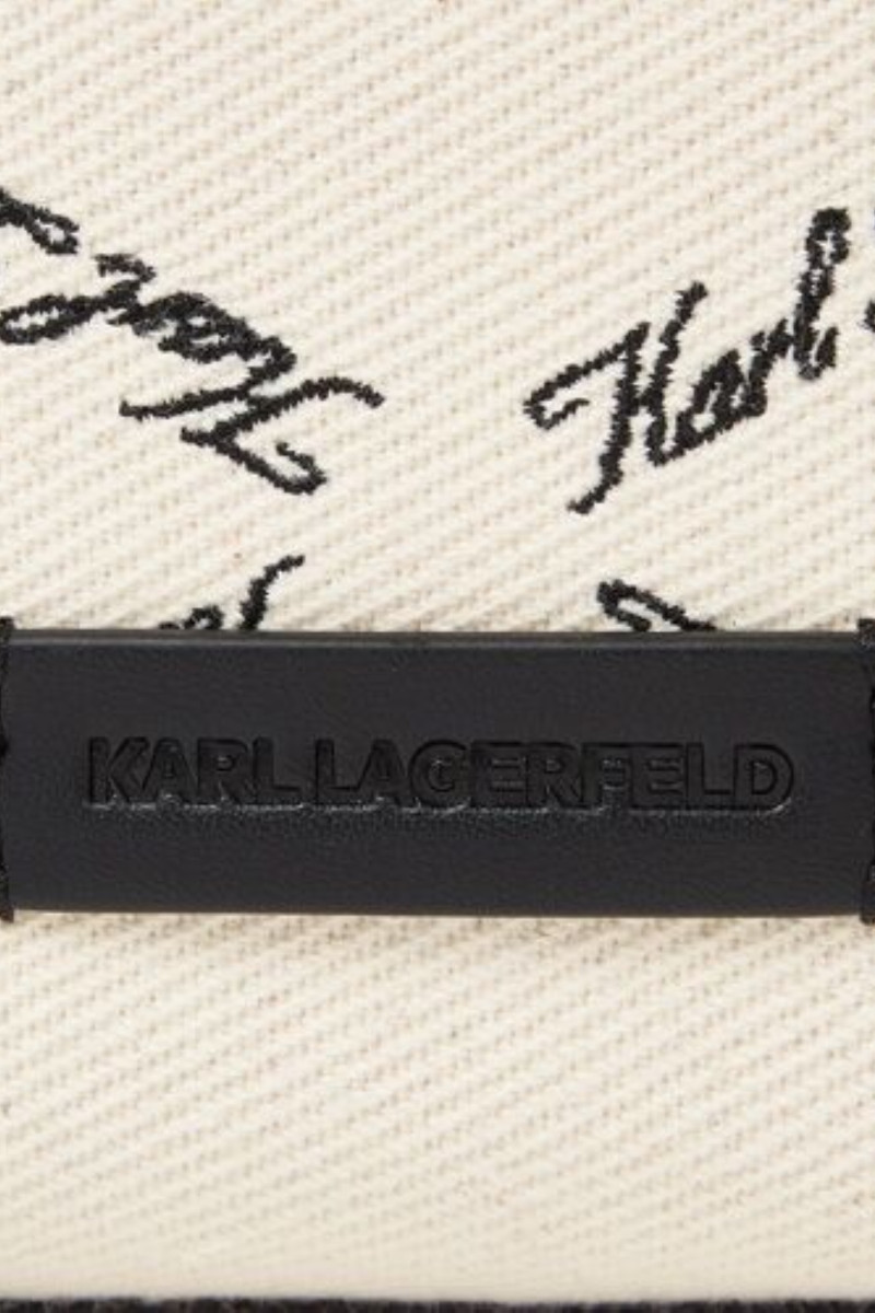 Taška Karl Lagerfeld K/Ville Mini Ns Cb Emb Canvas Natural Canvas - Black