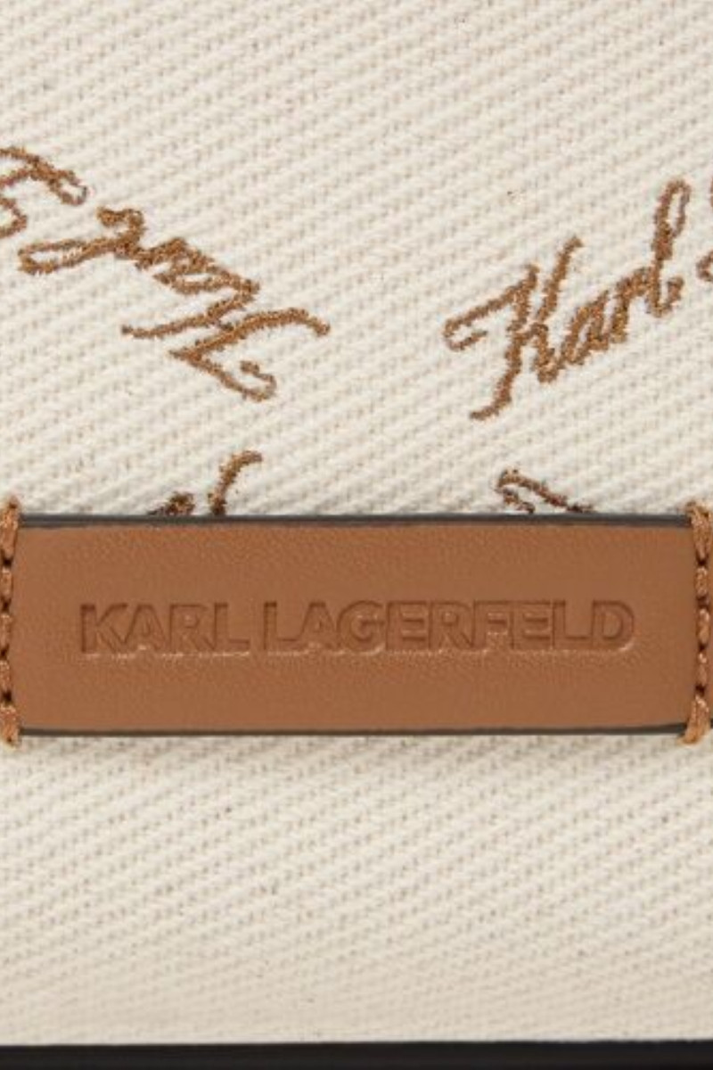 Taška Karl Lagerfeld K/Ville Mini Ns Cb Emb Canvas Natural Canvas Tan
