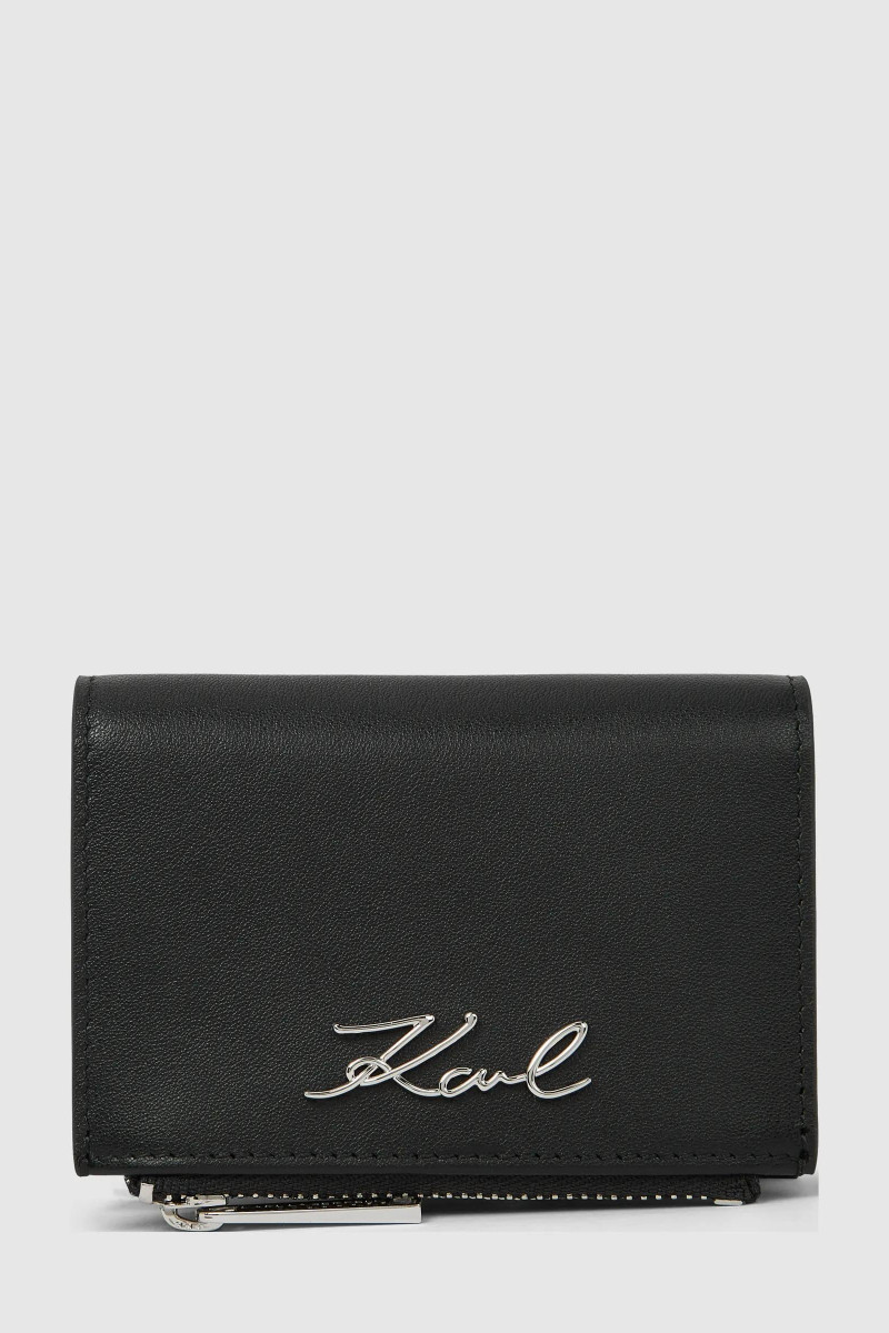 Pénztárca Karl Lagerfeld K/Signature Sm Slm Bfl Wlt Gp Black-Nickel