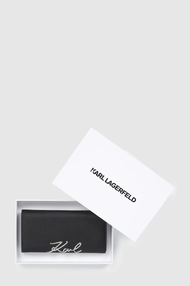 Peňaženka Karl Lagerfeld K/Signature Cont Flap Wallet Black-Nickel
