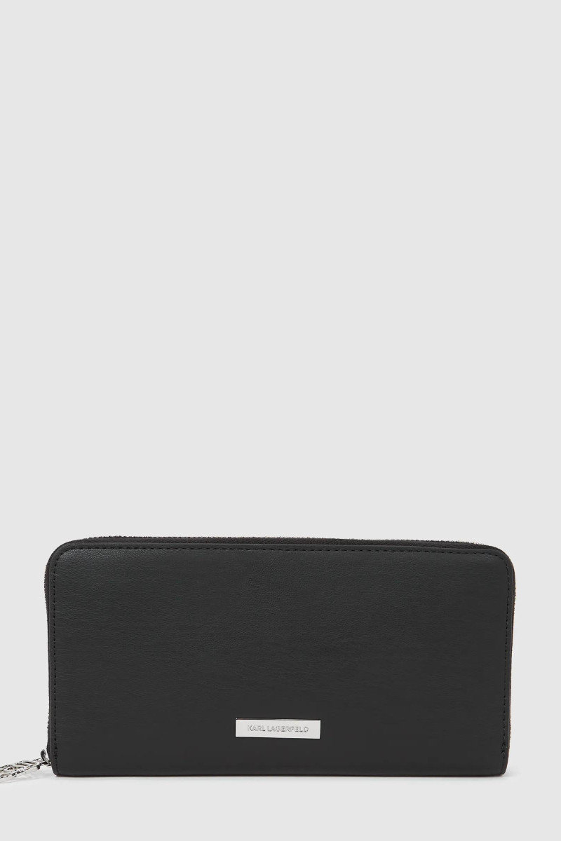 Pénztárca Karl Lagerfeld Ikon Smooth Outline Cont Wllt Black