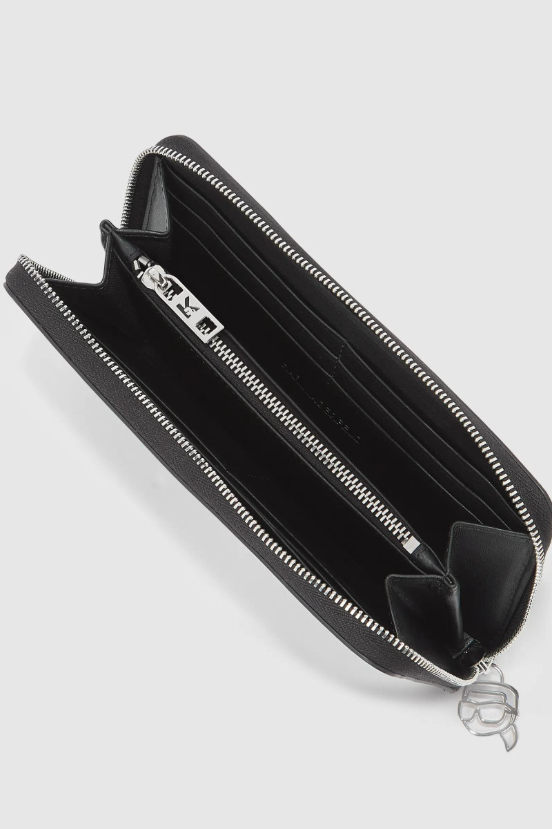 Peňaženka Karl Lagerfeld Ikon Smooth Outline Cont Wllt Black