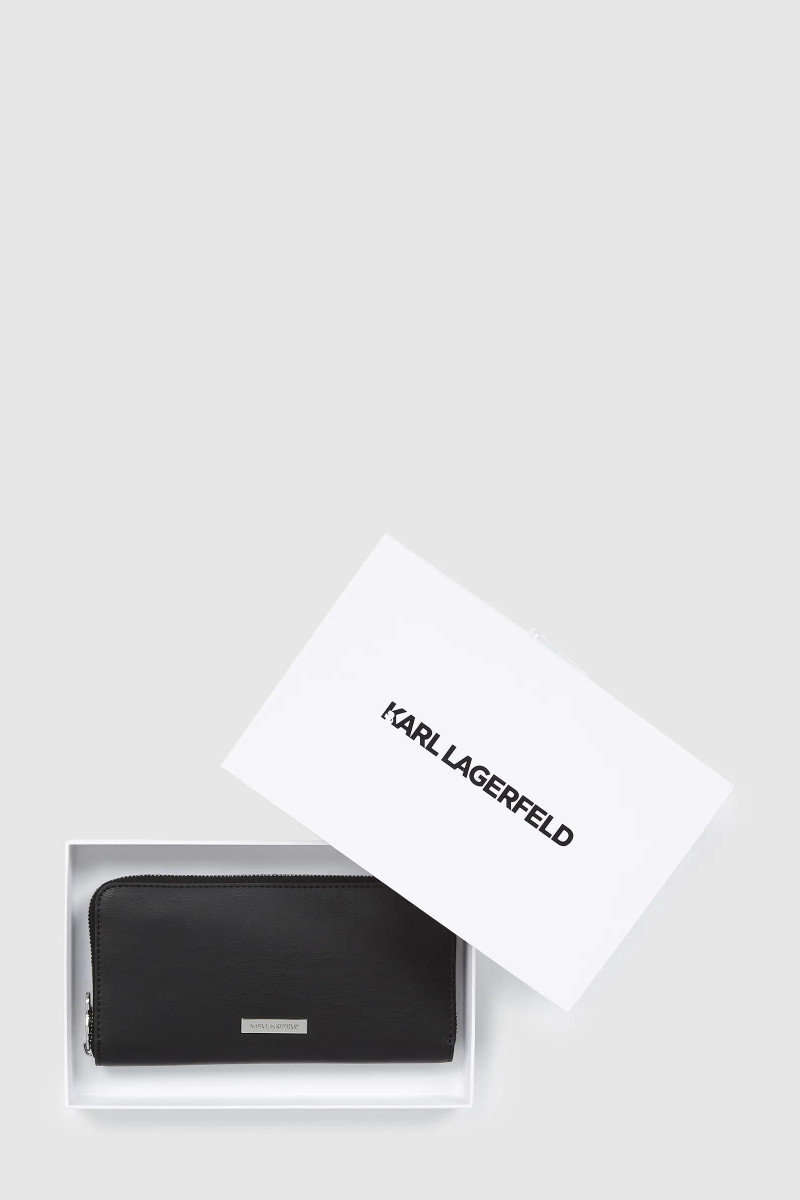 Peňaženka Karl Lagerfeld Ikon Smooth Outline Cont Wllt Black