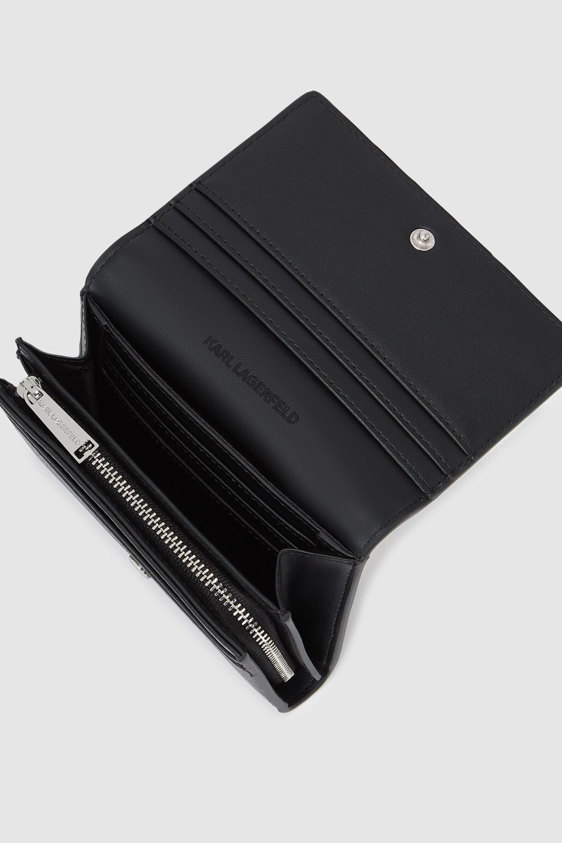 Peňaženka Karl Lagerfeld K/Autograph Patch Md Bfld Wllt Black-Nickel