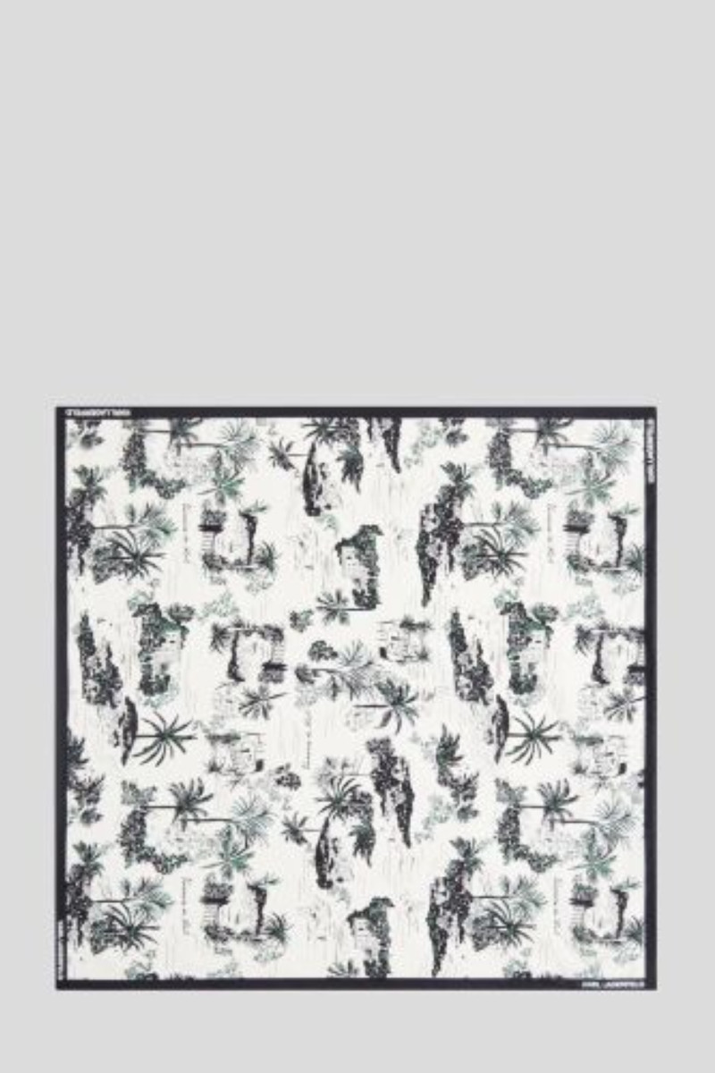 Šatka Karl Lagerfeld K/Signature Vacance Slk Scarf Vacancesdekarl Black