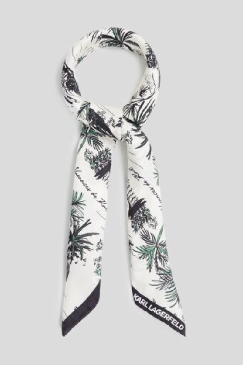 Šatka Karl Lagerfeld K/Signature Vacance Slk Scarf Vacancesdekarl Black