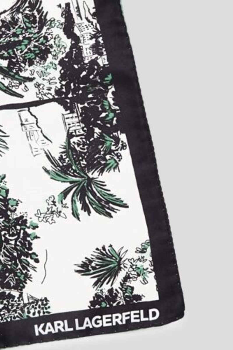Šatka Karl Lagerfeld K/Signature Vacance Slk Scarf Vacancesdekarl Black
