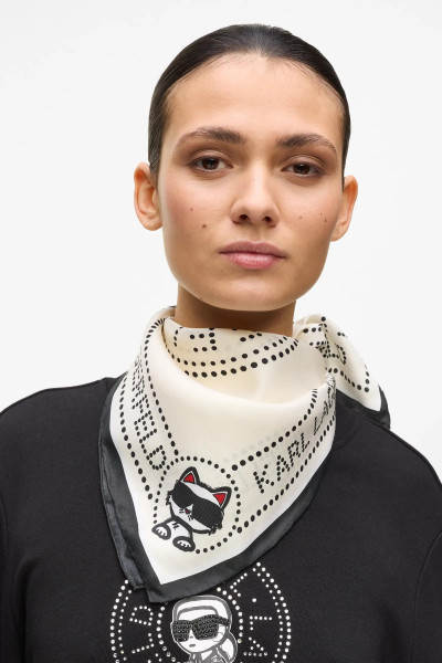 SÁL KARL LAGERFELD IKON CIRCLE CHOUPETTE SCARF - Kép 3