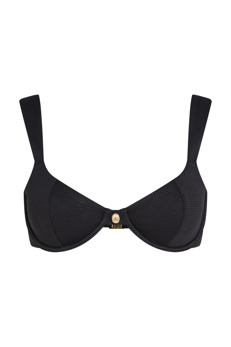 Fürdőruha Karl Lagerfeld Hotel Karl Underwire Top Black