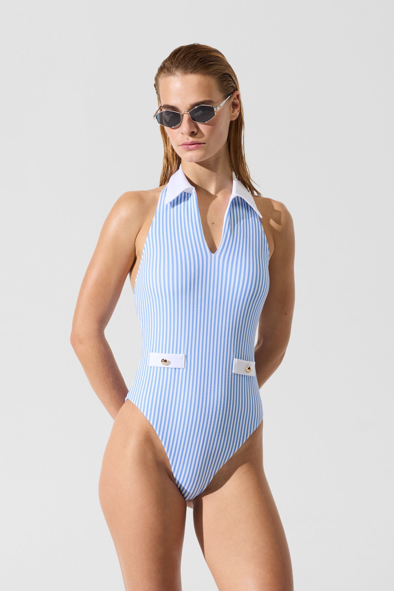 Plavky Karl Lagerfeld Hotel Karl Cheeky Swimsuit Ithaca Stripe