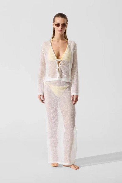 STRANDRUHA KARL LAGERFELD SIGNATURE CROCHET BEACH TOP - Kép 4