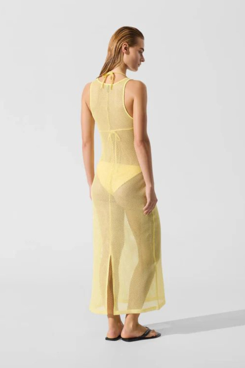 Plážové Oblečenie Karl Lagerfeld Signature Crochet Beach Dress Sunshine Yellow