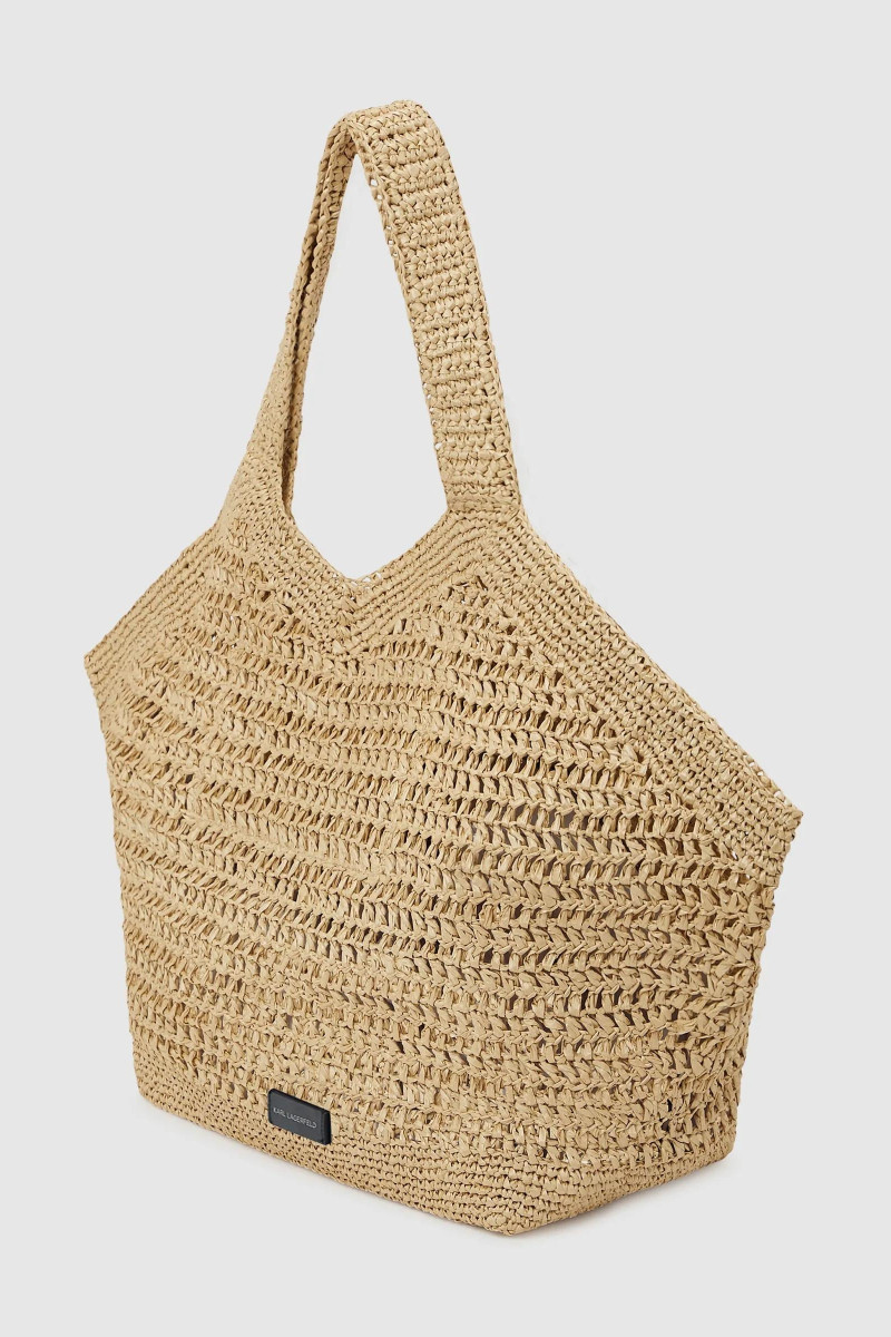 Taška Karl Lagerfeld K/Signature Crochet Large Bag Natural
