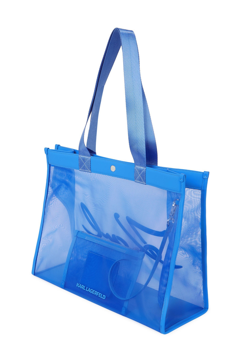 Taška Karl Lagerfeld K/Signature Mesh Shopper Silver Lake Blue