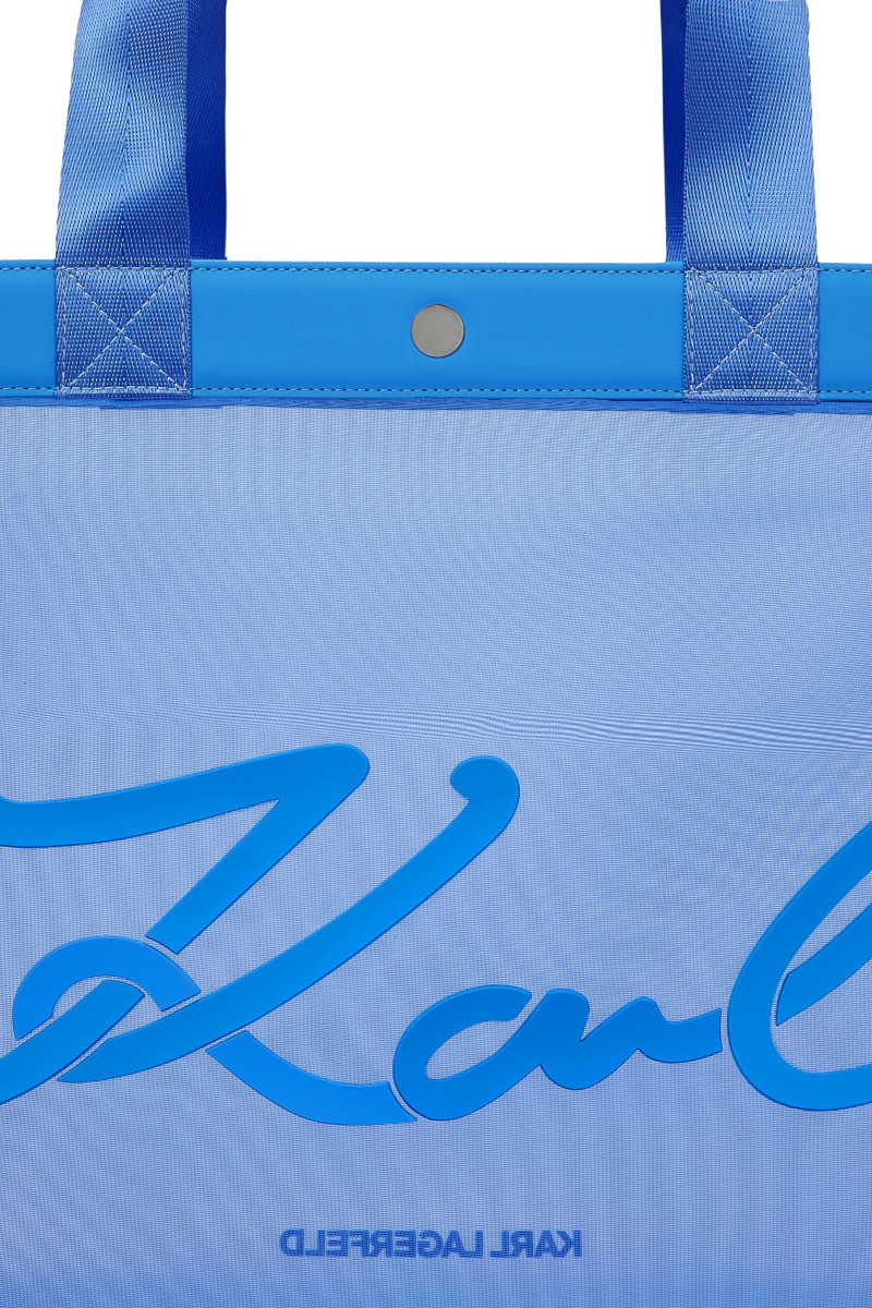 Taška Karl Lagerfeld K/Signature Mesh Shopper Silver Lake Blue