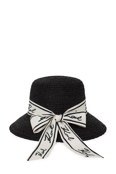 KLOBOUK KARL LAGERFELD K/SIGNATURE RAFFIA HAT - Fotografie č. 3