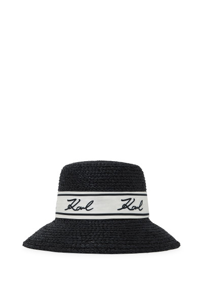 KLOBOUK KARL LAGERFELD K/SIGNATURE RAFFIA HAT - Fotografie č. 2