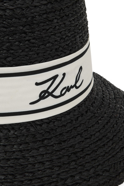 KLOBOUK KARL LAGERFELD K/SIGNATURE RAFFIA HAT - Fotografie č. 5