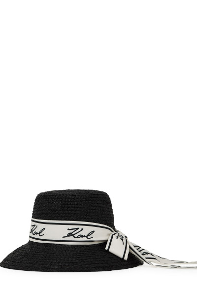 KLOBOUK KARL LAGERFELD K/SIGNATURE RAFFIA HAT - Fotografie č. 4