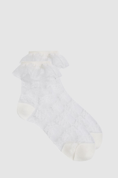 PONOŽKY KARL LAGERFELD K/SIGNATURE RUFFLE SOCKS - Fotografia č. 1
