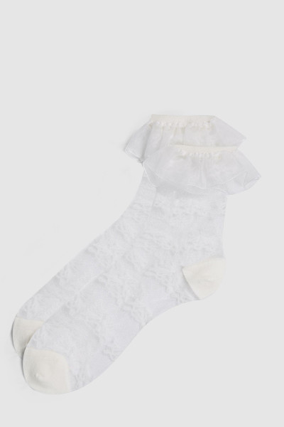 PONOŽKY KARL LAGERFELD K/SIGNATURE RUFFLE SOCKS - Fotografia č. 2