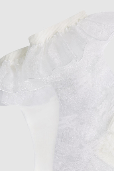 PONOŽKY KARL LAGERFELD K/SIGNATURE RUFFLE SOCKS - Fotografia č. 3