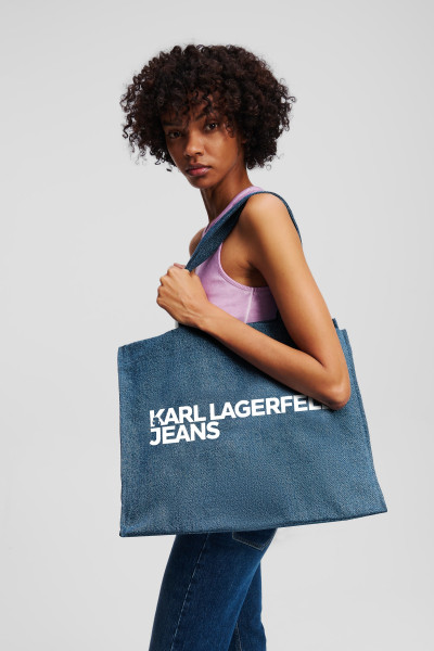 TÁSKA KARL LAGERFELD JEANS KLJ EW LOGO SHOPPER DENIM - Kép 5