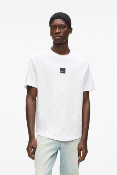 PÓLÓ KARL LAGERFELD JEANS KLJ REG CURVED HEM SLUB TEE - Kép 1