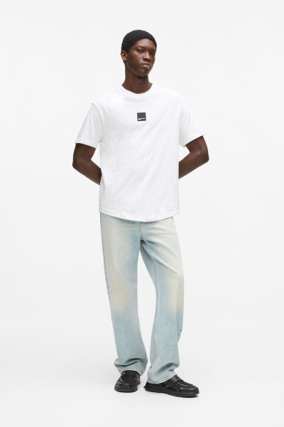 PÓLÓ KARL LAGERFELD JEANS KLJ REG CURVED HEM SLUB TEE - Kép 2