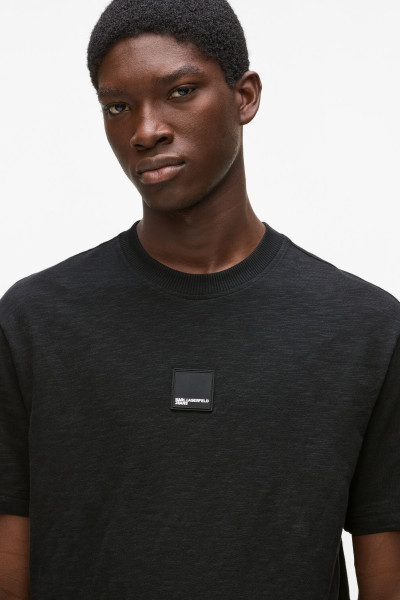 PÓLÓ KARL LAGERFELD JEANS KLJ REG CURVED HEM SLUB TEE - Kép 4