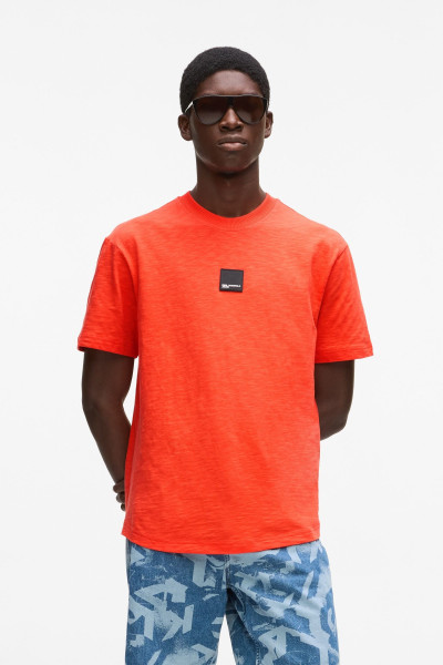PÓLÓ KARL LAGERFELD JEANS KLJ REG CURVED HEM SLUB TEE - Kép 1