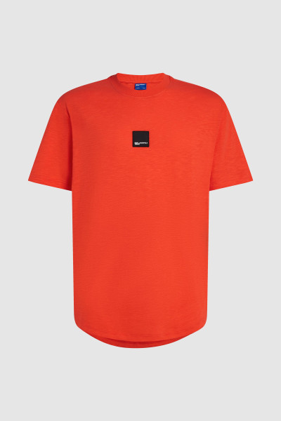 PÓLÓ KARL LAGERFELD JEANS KLJ REG CURVED HEM SLUB TEE - Kép 6