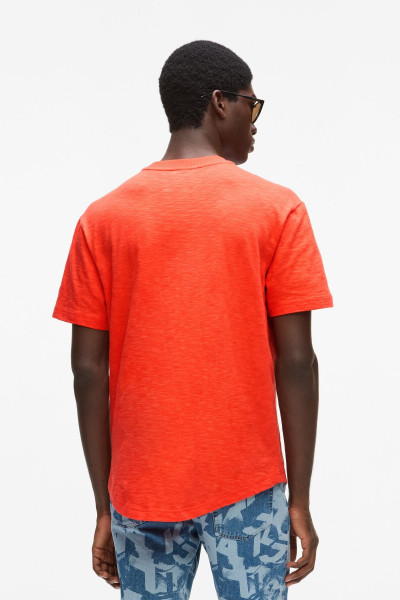 PÓLÓ KARL LAGERFELD JEANS KLJ REG CURVED HEM SLUB TEE - Kép 2
