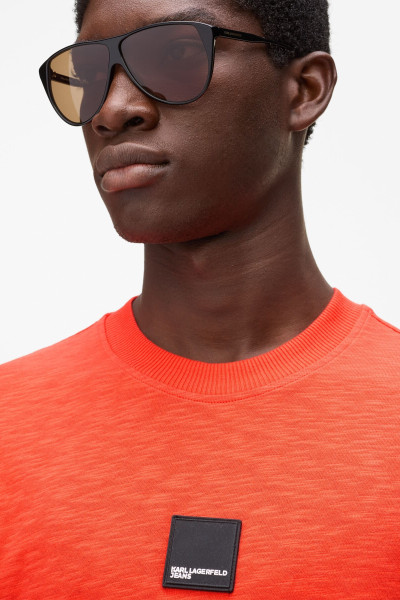 PÓLÓ KARL LAGERFELD JEANS KLJ REG CURVED HEM SLUB TEE - Kép 3