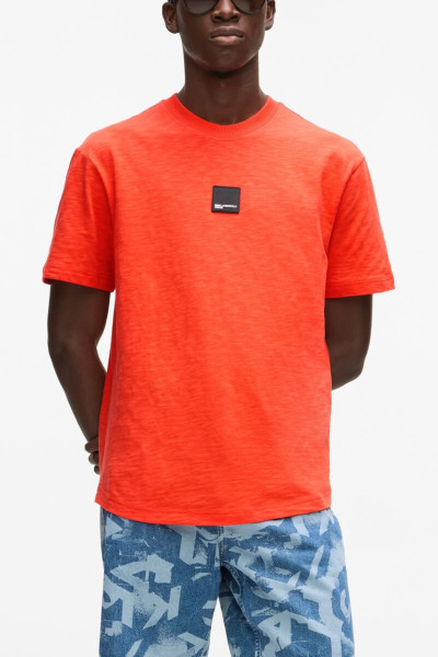 PÓLÓ KARL LAGERFELD JEANS KLJ REG CURVED HEM SLUB TEE - Kép 4