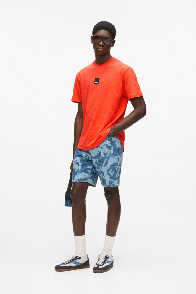 PÓLÓ KARL LAGERFELD JEANS KLJ REG CURVED HEM SLUB TEE - Kép 5