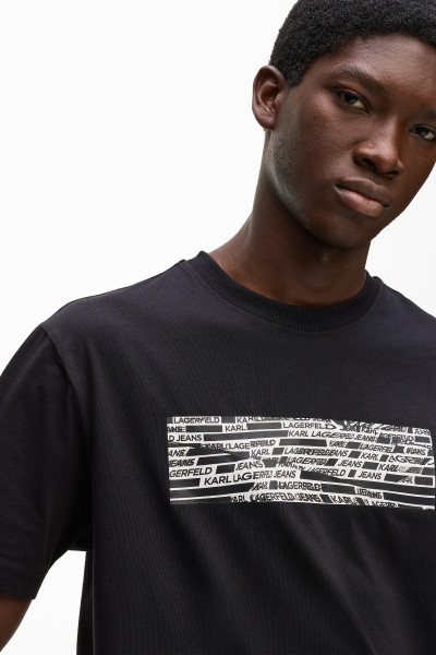 TRIČKO KARL LAGERFELD JEANS KLJ REG SS TAPE LOGO TEE - Fotografie č. 4