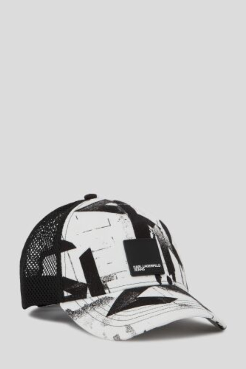 Šiltovka Karl Lagerfeld Jeans Klj Trucker Cap Mono Black-Collage Mono Black
