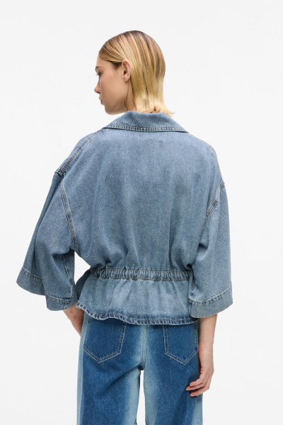 BLÚZ KARL LAGERFELD JEANS KLJ DENIM TIE BLOUSE - Kép 3