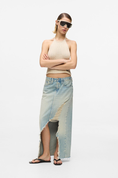 SZOKNYA KARL LAGERFELD JEANS KLJ DENIM DESTR MAXI SKIRT - Kép 1